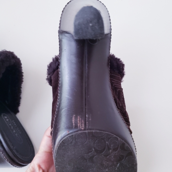 Vintage Coach Brown Suede Leather Mules - Picture 12 of 15